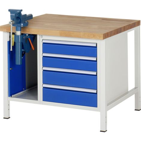 Rau Établi réglable en hauteur 8185A2, L1000xP900xH840-1040mm, 4x tiroirs-TA, SSKL (1/5)