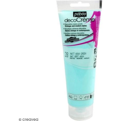 Peinture acrylique - PEBEO - DecoCrème - Vert aqua - 120 ml - Finition Mat (1/2)
