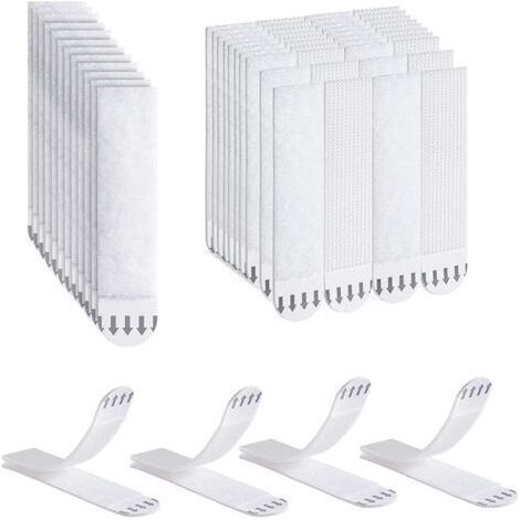 Picture Hanging Tape, 32 Pairs (64 Strips) Picture Hanging Tab Without Drilling Strips, Heavy Duty Adhesive Strips for Cards (Medium) (1/5)