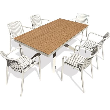 LAMU - Ensemble repas de jardin 6 places en alu - DCB GARDEN