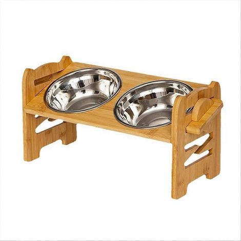 Gamelle surélevée pour chien avec support réglable, bol alimentation inclinable, hauteur ajustable, acier inoxydable, anti-glissade, idéale pour grands et petits chiens, repas confortable. (1/5)