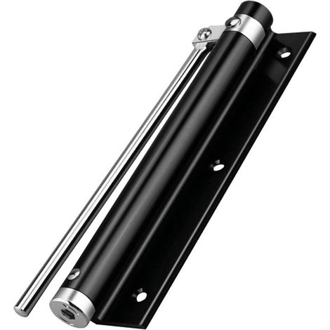 Ferme-porte automatique — Acier inoxydable 304, en applique, ressort réglable — Usage commercial et résidentiel (Noir) (1/5)