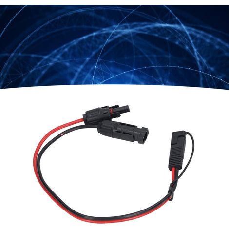 SAE-Solarpanel-Anschlusskabel, 12 AWG Kupfer-PVC-PV-Verlängerungskabel, 44 cm, für Motorräder und Autos mit Adapter (1/5)
