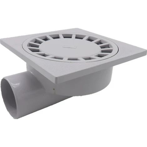 Sollbry 200mm X 200mm Sortie 75mm Siphon de Sol Salle de Bains Salle Humide Douche Plastique Pvc-blanc (1/5)