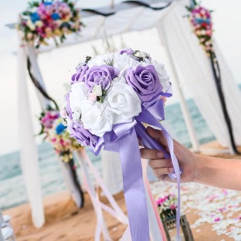 Bouquet de mariage - Non spécifié - Manuel - Fleurs violettes - Élégant - Artificiel (1/3)
