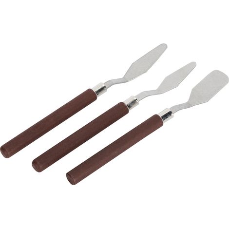 Ensemble de 3 spatules en acier inoxydable pour la peinture à l'huile et la sculpture sur argile (1/5)