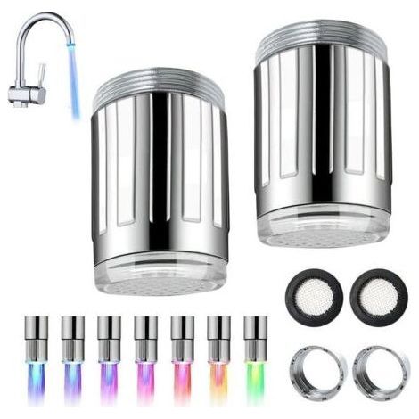 2-teilige LED-Armatur, Farbwechselarmatur, Sensorarmatur mit 7 Farben, LED-Farbarmatur-Zubehör für Restaurants, Badezimmer, Küchen (1/5)