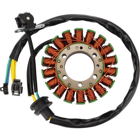 Fits Suzuki AN250 and AN400 scooters, as well as Burgman 250 and 400 maxi-scooters (stator/generator coils). Original part number: 32101-14F20-000