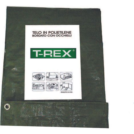 Telone occhiellato bordato con angoli rinforzati - gr 100 mq - normale - Verde/Blu - Misure: mt 5x8 (1/2)