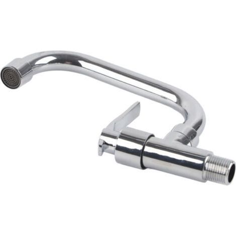 Robinet d'évier mural simple G1/2 po pour eau froide, idéal pour la cuisine domestique.
