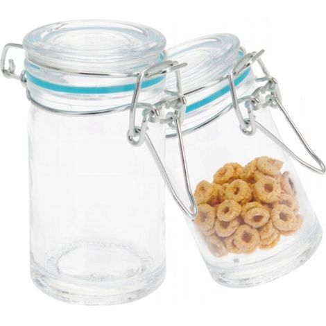 Tarro de almacenamiento con clip 80 ml 4,5x8,5 cm (1/4)