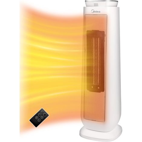 Midea NTH20-18MRA Stufetta Elettrica a Basso Consumo con Termoventilatore, 2000W, Tecnologia Ceramica Silenzioso, Timer 8H, Modalità ECO, 2 Livelli di Temperatura, Termostato Ambiente (1/4)