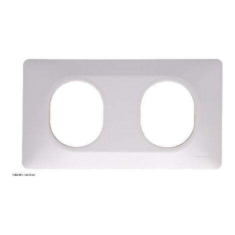 Plaque 2 postes horizontal Ovalis Schneider Finition: Blanc