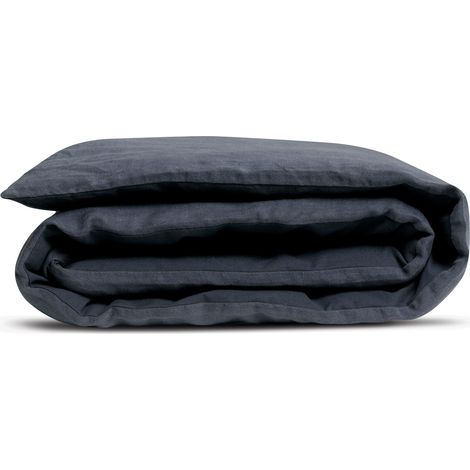VIVARAISE - Housse d'édredon Marine - Recto 100% lin, verso 100% coton - Vivaraise