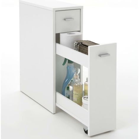 FMD 930-001 - Mobile Multiuso, Materiale Truciolare/Melamina/Legno, Bianco, 20 x 45 x 61 cm (1/3)