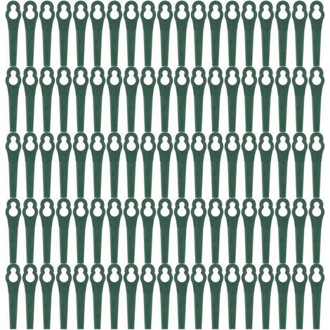 Lame da taglio in plastica resistente per tosaerba – 83 mm, confezione da 100, ideali per la manutenzione del giardino senza rischio di rottura. (1/4)
