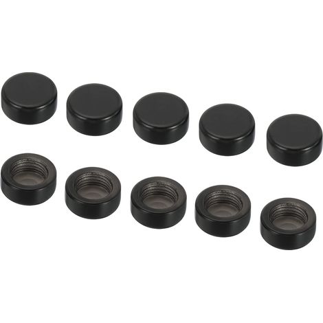 M10 15x6mm Lampe Finial Capuchon Bouton, 20 Paquet Plat Vis Capuchon Écrou Boulon Couverture Femelle Fil Luminaires Décoration Noir (1/5)