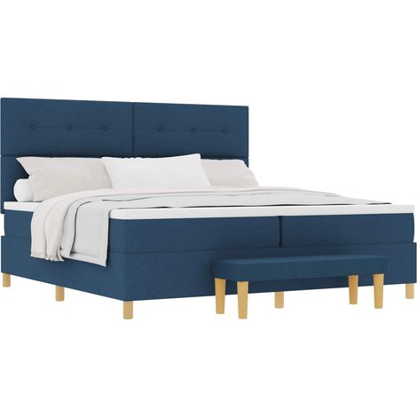 Maison Exclusive - Letto a molle con testiera Blu 200 x 200 cm Tessuto (1/5)