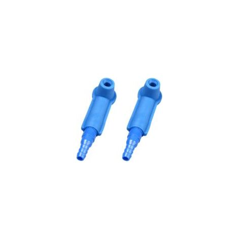 Lot de 2 adaptateurs de purge de liquide de frein, connecteur de liquide de frein, tuyau avec adaptateur de purge, bouchon de liquide de frein, vidange d'huile ABS, bleu, pour voitures, (1/5)