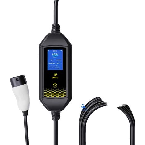 Chargeur EV, puissance de sortie de 7KW, modes de fonctionnement doubles, Noir-7KW-Led-APP, Type2 (1/2)