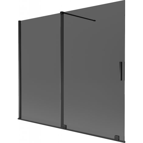 Mexen Velar Duschwand 2-flügelig verschiebbar 180 x 150 cm, Graphit, Schwarz - 896-180-000-41-70