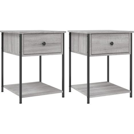 Maison Exclusive - Nachttische 2 Stk. Grau Sonoma 44x45x58 cm Hol