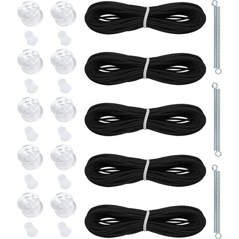 Kit d'embouts de ressort pour cordon de store plissé noir, support de fixation pour store enrouleur, accessoires de fixation pour rideaux
