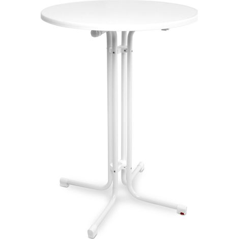 Beautissu Bellini Mange-debout pliable	Blanc, Ø80x110x80x70 cm