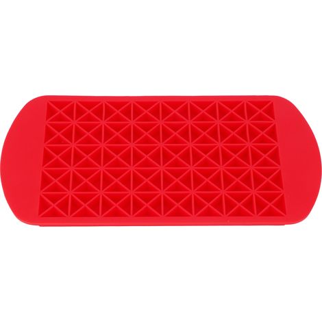 Bac à glaçons triangulaire réutilisable à 160 compartiments, rouge, idéal pour la cuisine, le bar et les fêtes. (1/5)