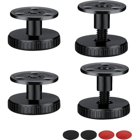 Patas ajustables para muebles, 4 piezas, ABS y acero al carbono, altura regulable, ideales para armarios y sofás, color negro. (1/4)