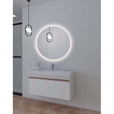 Ledimex - Espejo de baño Led redondo - de Ø90 cm de diámetro - Iluminado por LED con IRC >80 – Luz frontal - Luz fria – Modelo BELGICA (1/5)