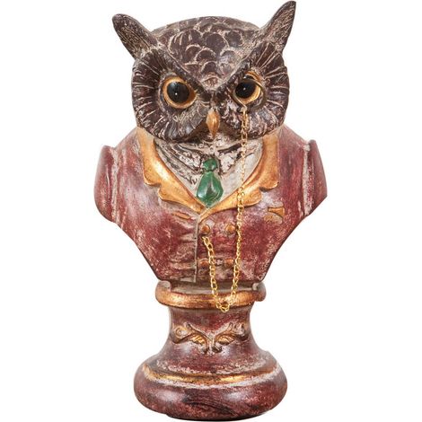 Set 2 Resin Decorative Objects Owl Design Home Interior Decoration (1/5)