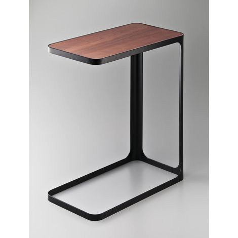 YAMAZAKI 7203 FRAME Side Table, black, Steel/Wood, 24 x 45 x 52 cm