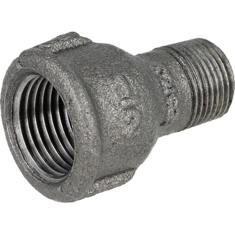 Raccord en fonte malléable noir manchon réduit 1/2'' x 3/8'' FF/FM
