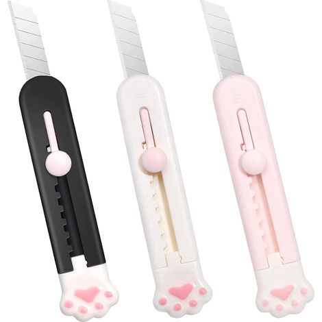 3pcs Cutter Portable Retractable Utility Knife Retractable Utility Cutter Folierer Portable Retractable Box Cutter Letter Opener Knife Knives Handmade Art Knife Cat Claw (1/5)