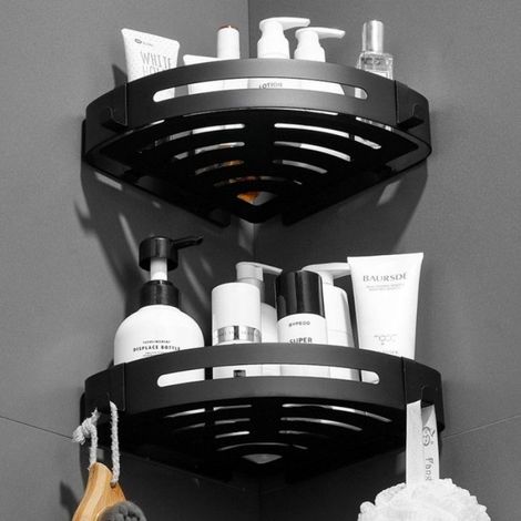 Etagere De Douche - Angle - Acier Inoxydable - Sans Perçage - Pour Salle De Bain Et Cuisine - 1 Pièce (1/4)