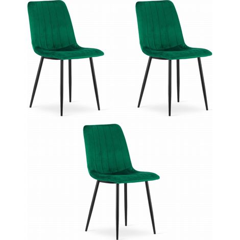Lava-Sessel – dunkelgrüner Samt x 3 (1/5)