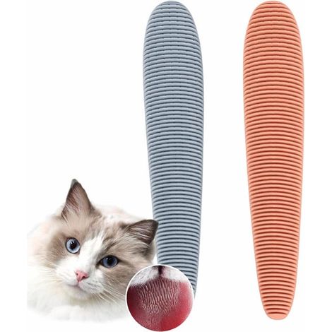 Cepillo para gatos, peine con forma de lengua de gato, cepillo autolimpiante para gatos y perros, peine masajeador para gatos, diseño con estructura de lengua de gato (1/5)
