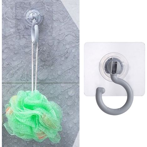 Crochets adhésifs rotatifs à fixer au plafond, crochets pour moustiquaires, crochets de porte/penderie, crochets adhésifs sans perçage et sans résidus pour salles de bains, salons, dortoirs et espaces (1/5)