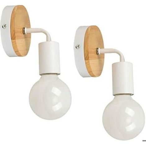 Lampe murale bois métal E27 AUCUNE, lot 2, chambre chevet couloir, luminaire intérieur (1/4)