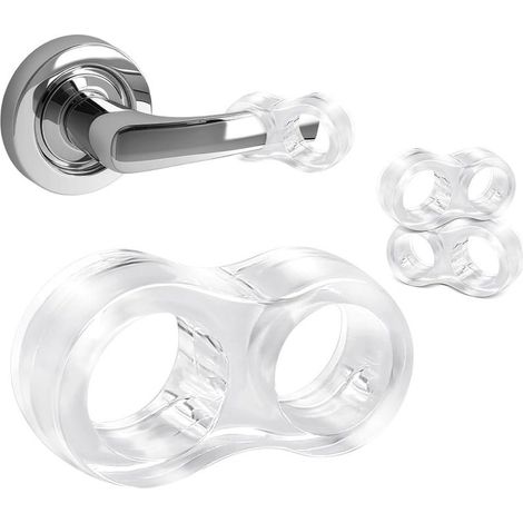 Ensemble de 10 butées de porte transparentes en PVC - Double trou - Protège les portes et les murs (1/5)