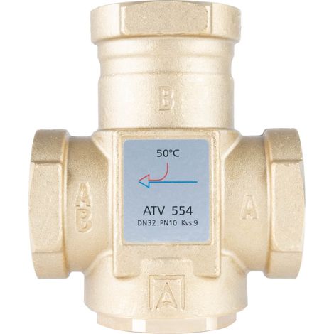 Valvola di temperatura ATV 554, DN32, Rp1 1/4 pollici, kvs 9, 50°C (1/4)