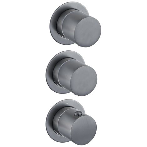 Fortifura Nebbio Robinet thermostatique encastré - 2 voies - extensible à 3 ou 4 voies - gunmetal brossé PVD (1/5)