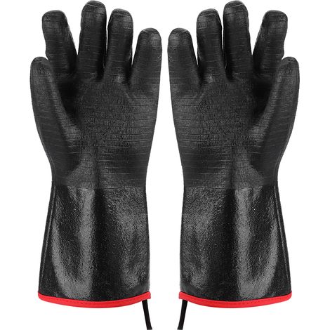 Gants Neoprene - Protection Thermique Barbecue - Résistance Chaleur Jusqu'à 932 ℃ - Manchette Longue 41,8 cm - Noir - 1 Paire