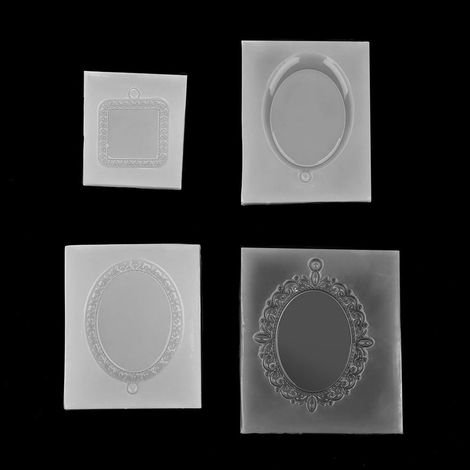 Quatre modèles, un paquet de moules en silicone pour base de pierre précieuse, résine époxy (1/5)