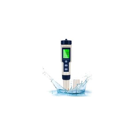 Testeur de pH électronique 5 en 1 pour tester le pH, le TDS, l'EC, la température,la salinité, adapté à l'eau potable des piscines