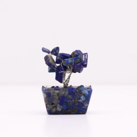 Mini arbres de pierres précieuses sur base d'orgonite - Sodalite (15 pierres)- Vendu par 1 (1/4)