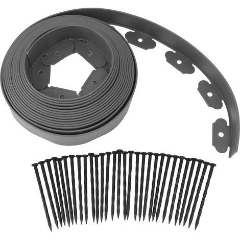 L-förmiges PE-Gartenrand-Set, leicht formbar, kein Ausgraben erforderlich, Gartenrand-Set für die Landschaftsgestaltung, grau, 5 x 5 x 1000 cm / 2 x 2 x 393,7 Zoll (1/5)