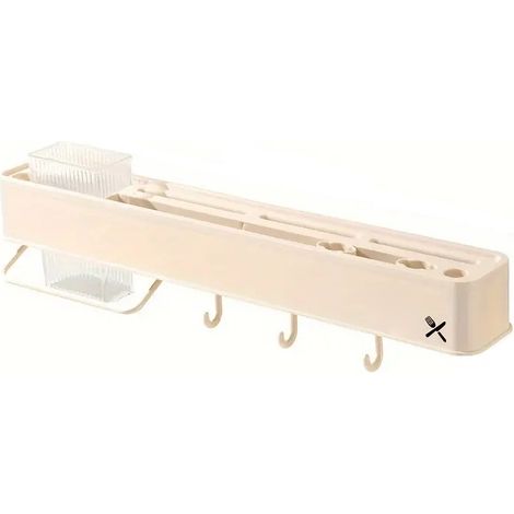 Messerablage, multifunktionaler Wandmesserhalter, bohrfreier Messerorganizer, für Messer, Scheren, Essstäbchen, Pfannenwender und Gabeln, Küchenorganisation und -aufbewahrung, Küchenzubehör (1/5)
