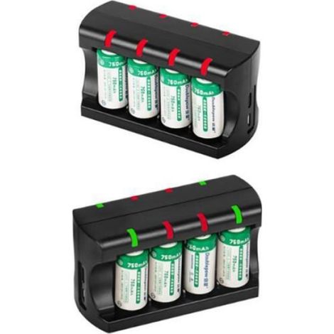 Chargeur de batterie de remplacement à 8 emplacements pour RCR123A 16340 16350 (1/4)